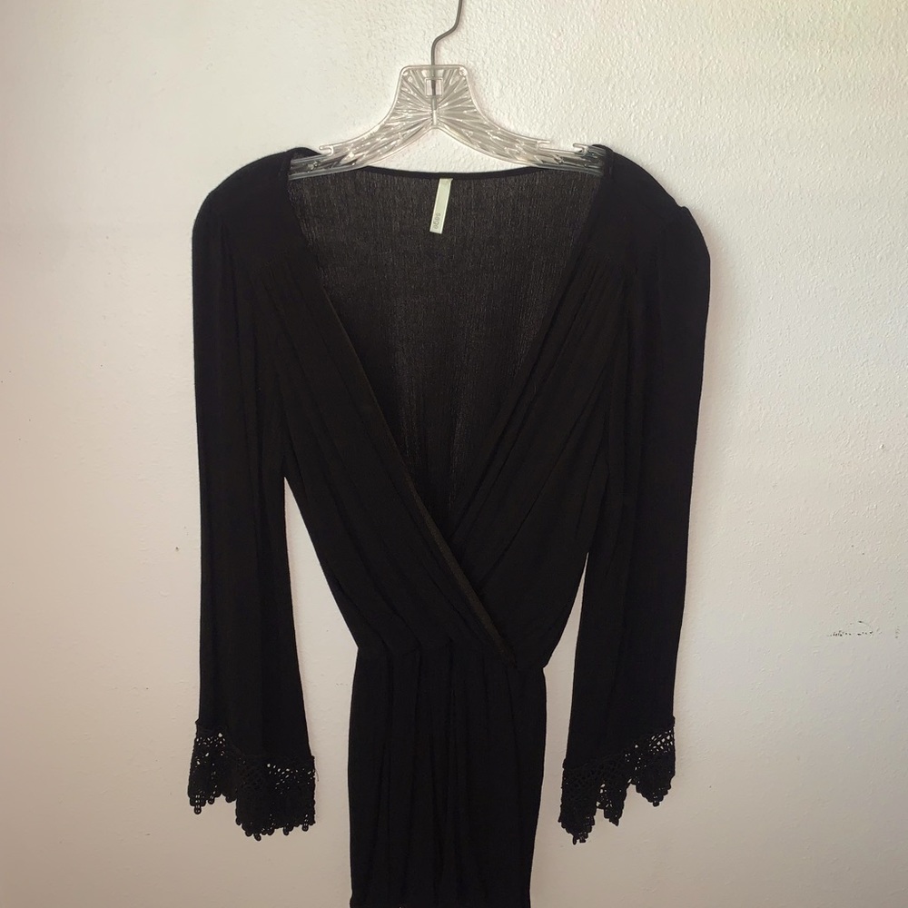 Black long sleeve romper
